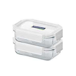 글라스락 퓨어화이트 직사각, 395ml, 2개