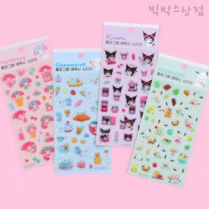 산리오 홀로그램 에폭시 스티커 1p 캐릭터 꾸미기 소품 데코 팬시 다꾸 마멜 시나모롤 쿠로미 유치원 어린
