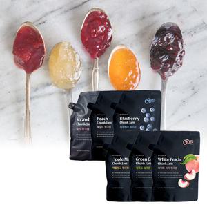 에이치에이유통 오트리 청크잼 6종 과일잼1kg (딸기 복숭아 블루베리 애플망고 청포도 화이트피치