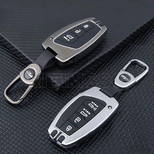 차키케이스 합금 원격 키 케이스 커버 거치대, 현대 그랜저 HG 세단 제네시스 G80 산타페 3DM 그랜드 산타