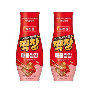 [기타]해찬들 고기찍어먹는장 찍장 매콤 쌈장 300g x2개