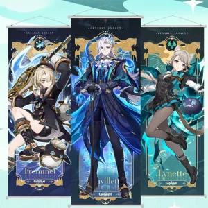 원신 캐릭터 일러스트 족자봉 폰타인 굿즈 프리미네 푸리나 리니 리넷 라이오슬리 느비예트