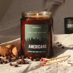 아로니카 커피캔들 아메리카노 500g 양초 라지자 대용량 향초캔들 실내방향제 커피향초 탈취 냄새제거