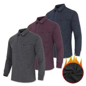 꽃중년 아빠티셔츠 중년 상의 기모 카라티 긴팔 40대 편한 보온 따뜻한