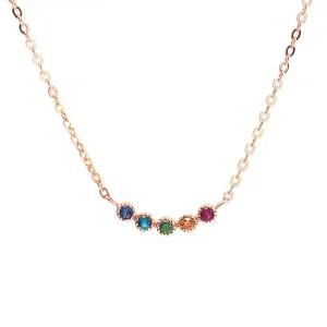 [비앤비골드] 14K 레인보우 큐빅 함마링 체인 목걸이 NPN29281