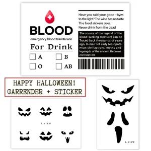 today 발송 혈액팩스티커 할로윈유령 HALLOWEEN가렌더 파티용품 포토존 혈액형스티커 