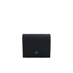 [엘러브] 새상품  24SS 클래식 반지갑 블랙 모노크롬 램스킨 4ET1082