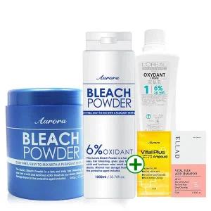 [엘라드]오로라 슈퍼 브리치 탈색약 탈색제 500g +오로라 / 로레알 옥시던트 6% 산화제 1000ml