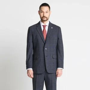 [에스티코] WOOL STRETCH 슈트 자켓_블루체크 (클래식핏)