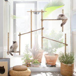 [모넬로]라인 윈도우 캣워크 고양이선반 모듈 캣타워 L세트 GO21101