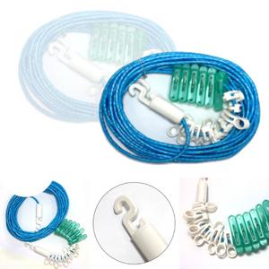 빨래줄 10M 코팅끈 빨래 건조대 로프 야외 옥상 실내 캠핑 고리 집게 행거