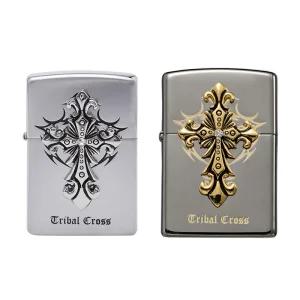 [ZIPPO] 지포 라이터 TRIBAL CROSS EMB CHROME, BLACK