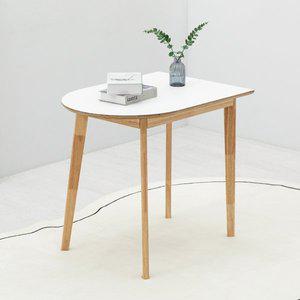 [공간미가구]밀키우드 800X600 반원형 테이블 주방 식탁 카페 HPM