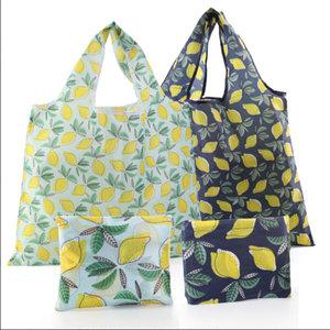 빅사이즈 레몬가방 튼튼한쇼핑백 쇼핑카트 대형 장바구니 접이식 휴대용 시장가방 숄더백 에코