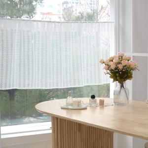 [라이프스토리]리프 레이스커튼 바란스세트 2장 작은방 주방 가리개