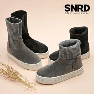 [무료배송][Mooda] Winter 키높이(4cm) 여성 통굽 삭스 방한슈즈