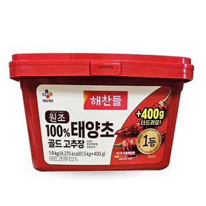 해찬들 원조 100% 태양초 골드 고추장 1.9kg
