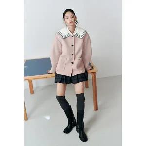 [LAP](타임스퀘어점패션관)탈착니트카라 볼륨소매코트 AQ4WTB64