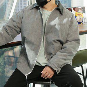 [우기브로]WWF 남자 피그먼트 워싱 레더카라 퀄팅안감 점퍼