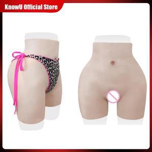 KnowU 실리콘 바지 현실적인 질 향상제 힙 코스프레 인공 속옷 팬티