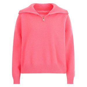 [신세계라이브쇼핑][샵앤] 여성 하이넥 카라 반집업 나그랑 니트 티셔츠 SHA-WKN-20160-핑크