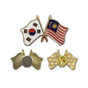한국-말레이시아 국기 교차 뱃지