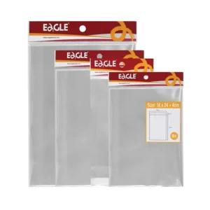 이글 접착식봉투 중 18X24 4cm 8매 5개/투명/비닐/비닐봉투/봉투/포장/봉지/쿠키/OPP/포장지/접착/빵/접착