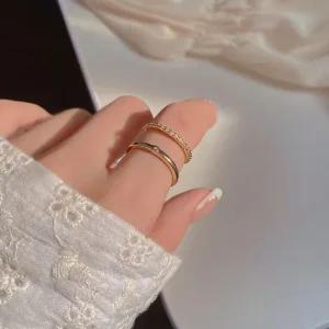 큐빅심플 오픈링 투링 반지 레이어드반지 큐빅반지 심플반지 가드링 가드링반지 실반지 은반지