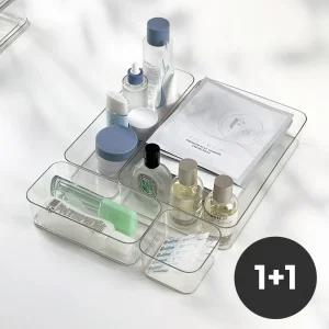 서랍 정리 트레이 2개 투명 수납함 다용도 아크릴 칸막이 정리함