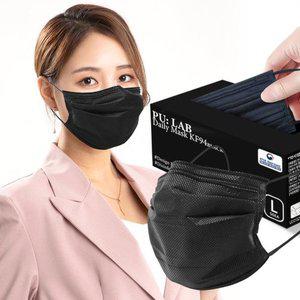 [기타][퓨랩] 숨쉬기 편한 덴탈형 KF94마스크 블랙 국내생산 (50매입)