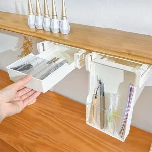 책상밑 부착식 서랍 부착 틈새 히든 슬라이딩 공간활용 다용도 책상 화장대 소품정리