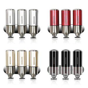 [프리폼]벽걸이형 리퀴드 욕실 디스펜서 3구 샴푸 린스 바디워시 세제 접착식 걸이