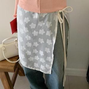 여성 플라워 레이스 스트링 랩 레이어드 스커트