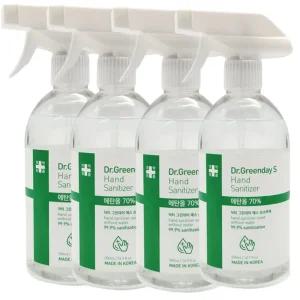 손소독제 500ml 스프레이 에탄올70 4개 닥터그린/소독/가정/핸드/사무실/회사/매장/업소/핸드용/회사용