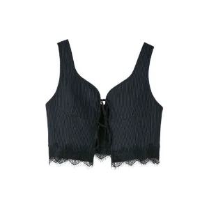 [LAP] 레이스 배색 리본 뷔스티에 AR1WV260[34993530]