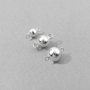싼비즈 [8-683-02]순은부자재 클래습 자석볼장식 6/8/10mm 실버925 ,1세트