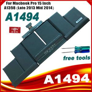 호환 애플 맥북 프로용 노트북 배터리 11.26V A1494 15 인치 A1398 레티나 2013 후반 중반 2014 ME293 ME2