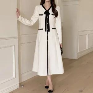 MADE/S M L 사이즈추가 센느 배색 리본 트위드 원피스 op14932