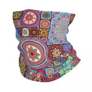 맞춤형 보헤미아 스타일 민족 꽃 만다라 패턴 반다나 넥 워머 남녀공용 겨울 스키 하이킹 스카프 각반 페이