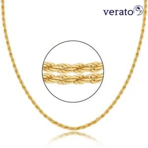 베라토 18K 베이직 로프 체인 목걸이 밧줄 포인트 꼬임 여자 여성 30 40 50대 와이프 엄마 데일리 선물 줄
