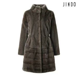 [롯데백화점]진도모피 스탠드카라 밍크 휘메일 하프코트(JFHP24)