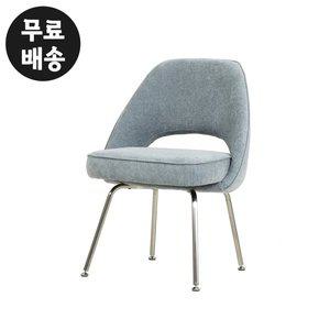 [벤티스가구]루쏘 패브릭 체어 의자 식탁 까페 카페 철제다리 예쁜 1인용 chair(스프링블루)