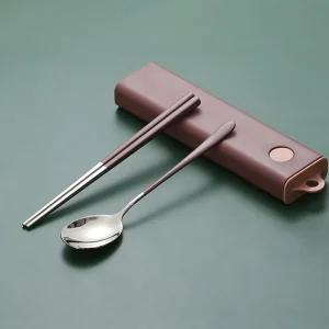 식도락 휴대용 수저세트 개인 도시락 무소음 수저통