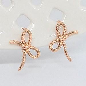 [윤가금방] 14k 18k 아엘 꼬임 리본 원터치 링귀걸이