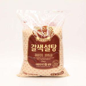 감리로운 단맛 백설 황설탕 3kg 식자재 식당재료 당류 가공식품 양념 설탕 사탕수수