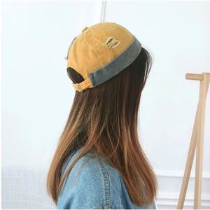 빈티지 유니크 여성 와치캡 숏비니 모자 (옐로우)