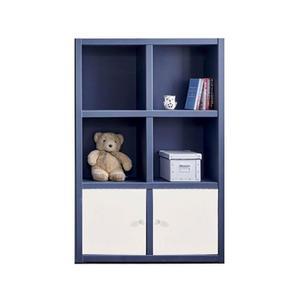 GD0121세련_09 도어형 3단책장 네이비 800 책꽂이 수납장