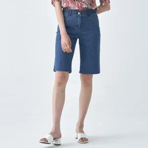 [지센][에센셜] 버뮤다 숏 데님팬츠 LCDPO572_BL