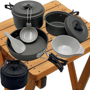 국산 경질 코펠 세트 2-3인용 경량 캠핑 낚시 등산 백패킹 냄비 후라이팬 그릇 취사 용품