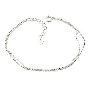 [미니아트]92.5 실버 순은 키티트윙클 레이어드 체인 은팔찌